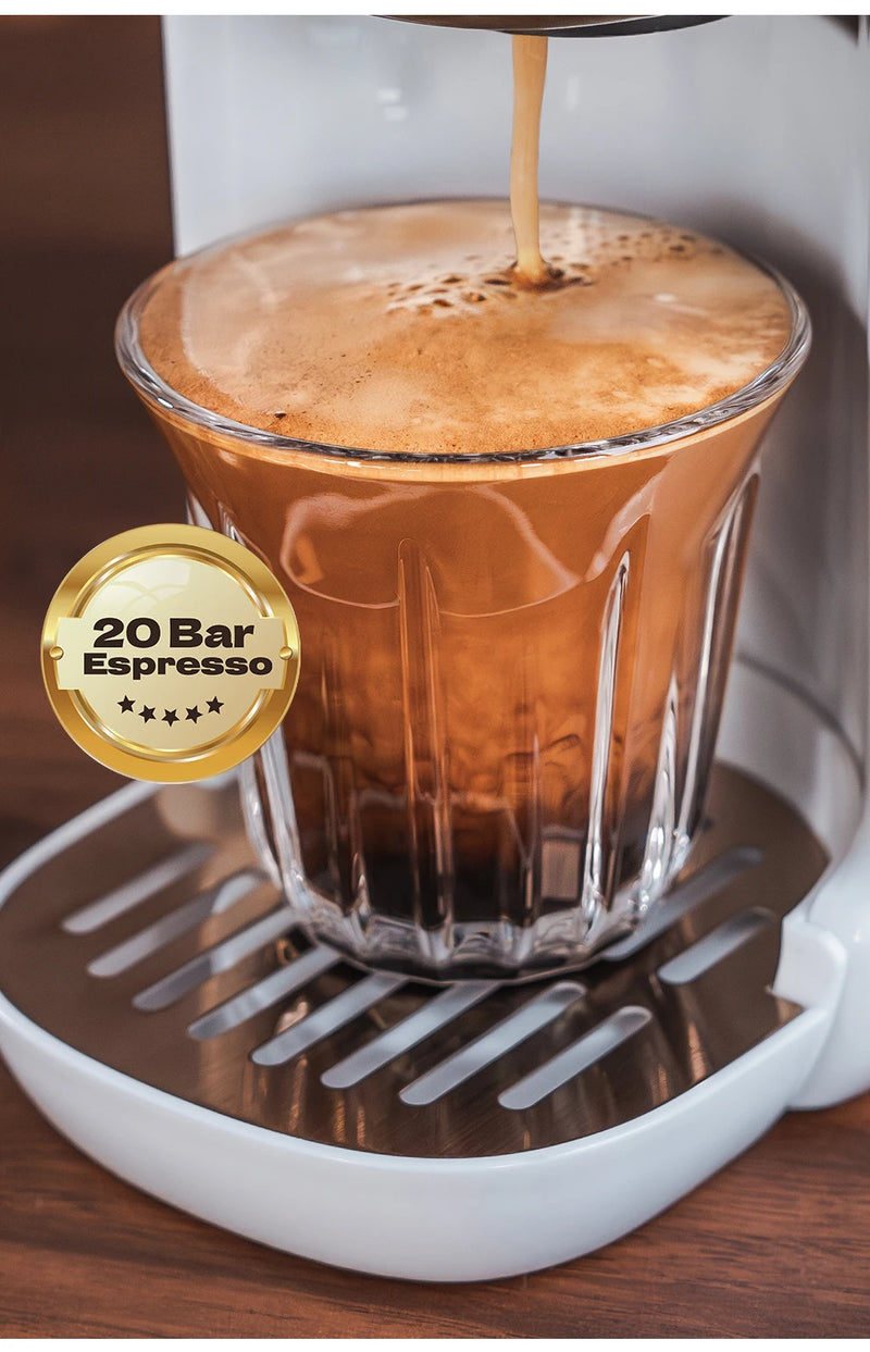 آلة صنع القهوة متعددة الكبسولات من HiBREW 5 في 1، ساخنة/باردة، كابتشينو DG، كبسولات صغيرة، قهوة مطحونة، كافتيريا، 20 بار، H2B