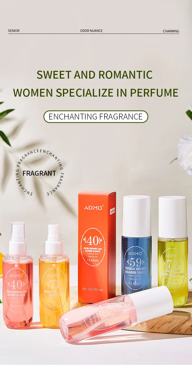 عطر برازيلي رقمي، عطر للجسم، بخاخ عطري، خالٍ من الكحول، عطر للجسم يدوم طويلاً، 90 مل