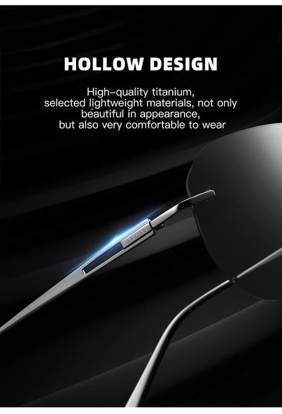 نظارات شمسية جديدة من كابوني للرجال، مستقطبة، عدسات فوتوكرومية سوداء، خفيفة الوزن للغاية، بدون إطار، نظارات قيادة BS22003