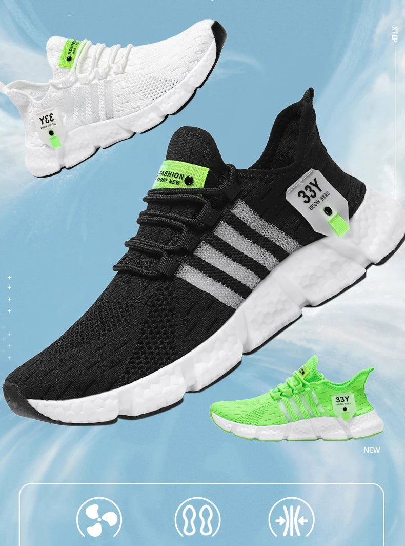 حذاء رجالي شبكي قابل للتنفس، حذاء مسطح عصري خفيف الوزن للمشي، مقاس كبير، حذاء تنس رجالي، حذاء جري ولياقة بدنية خارجي 2024