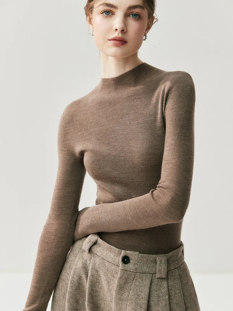 سترة نسائية من CHICUU مصنوعة من الصوف بنسبة 100% وقابلة للغسل في الغسالة، بلوفر برقبة دائرية، مصنوعة من 18 خيطًا من الكشمير الصوفي، مناسبة لفصل الخريف والشتاء