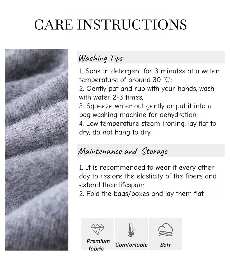 سترة نسائية أساسية للخريف والشتاء أنيقة سميكة من صوف ميرينو 100% محبوكة برقبة وهمية وملابس بأكمام طويلة