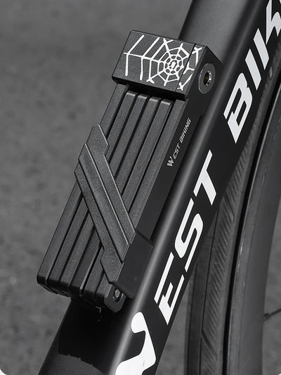 قفل دراجة محمول قابل للطي من ويست بايكينج، قفل أمان متين مضاد للسرقة، قفل دراجة كهربائية، ملحقات دراجات الطرق الجبلية