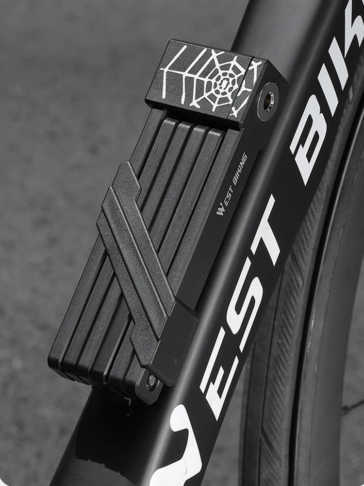 قفل دراجة محمول قابل للطي من ويست بايكينج، قفل أمان متين مضاد للسرقة، قفل دراجة كهربائية، ملحقات دراجات الطرق الجبلية