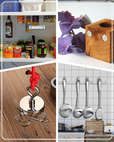 مغناطيس صيد نيوديميوم فائق القوة، مغناطيس إيمانز شديد التحمل مع مسمار عين بفتحة غاطسة لصيد الأسماك المغناطيسية