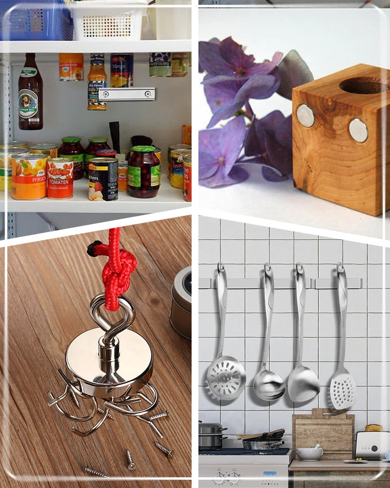 مغناطيس صيد نيوديميوم فائق القوة، مغناطيس إيمانز شديد التحمل مع مسمار عين بفتحة غاطسة لصيد الأسماك المغناطيسية