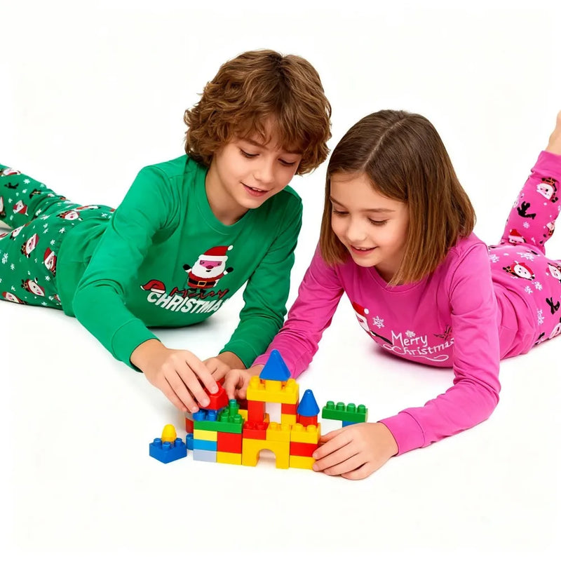 مجموعة بيجامات عيد الميلاد للأطفال من القطن بنسبة 100%، ملابس نوم بابا نويل للأولاد، بيجامات عيد الميلاد للأطفال الصغار، بيجامات عيد الميلاد للأطفال