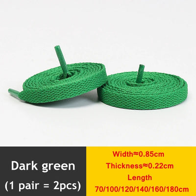 1 Pair / AF1 Shoelaces Flat Thicken Weave Craft Off Black White Shoe Laces High-top Sneaker Shoelace Accessories 25 Colors