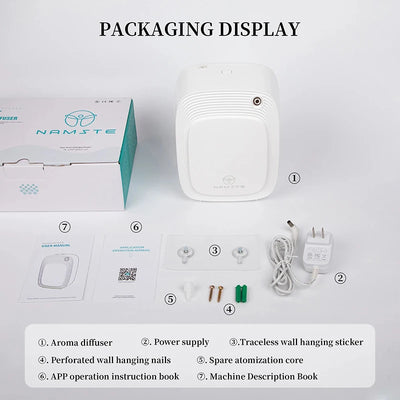 NAMSTE 1000m³ موزع كهربائي للزيوت العطرية، جهاز معطر جو أوتوماتيكي للمنزل، أبيض/أسود