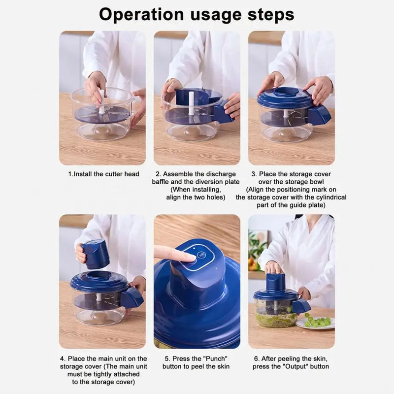 Rust-Proof Stainless Steel Kitchen Peeler Electric Grape Peeling Machine Home Use Fruit Peeler