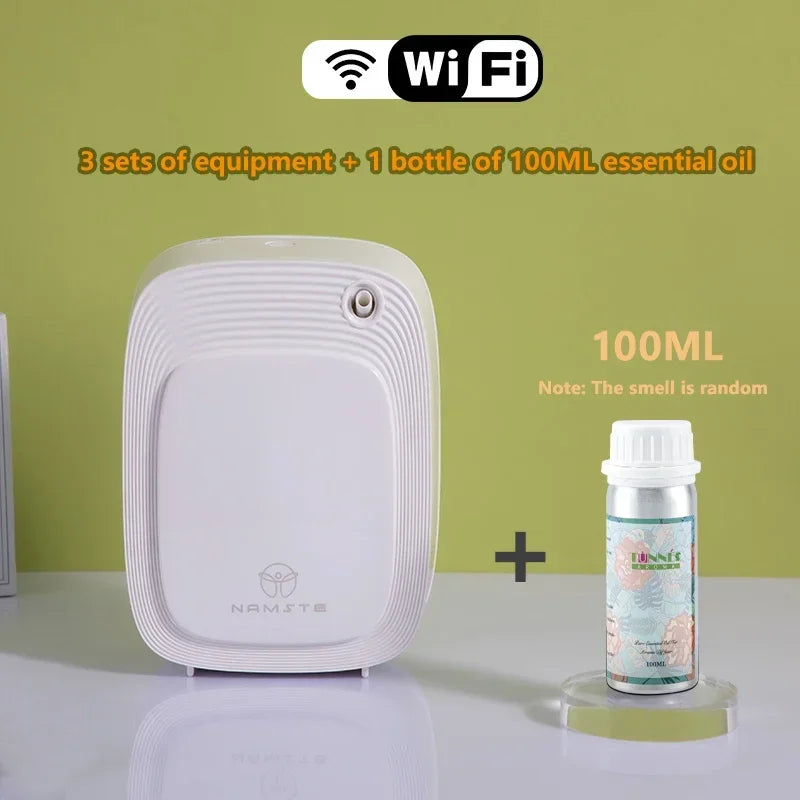 NAMSTE 1000m³ موزع كهربائي للزيوت العطرية، جهاز معطر جو أوتوماتيكي للمنزل، أبيض/أسود