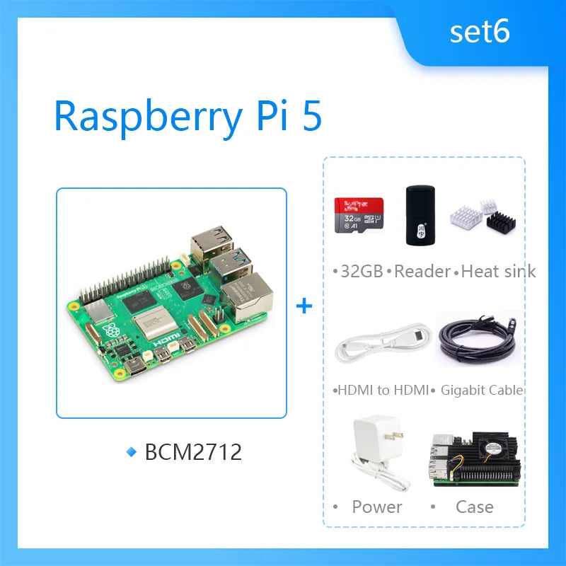لوحة Raspberry Pi 5 Cortex-A76 Linux 4GB 8GB Arm Board Python Programlama PCIe Gigabit Ethernet USB3.0
