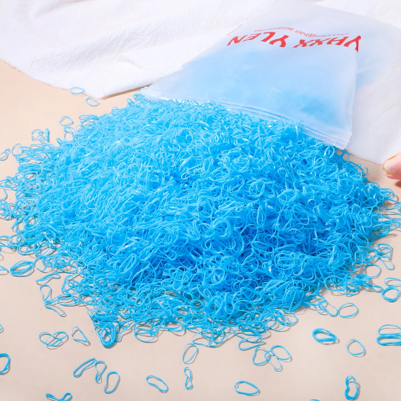 500/1000/2000 قطعة من أربطة الشعر المطاطية الملونة للاستخدام مرة واحدة للفتيات، وربطات الشعر للأطفال، وربطات ذيل الحصان، وإكسسوارات شعر الأطفال