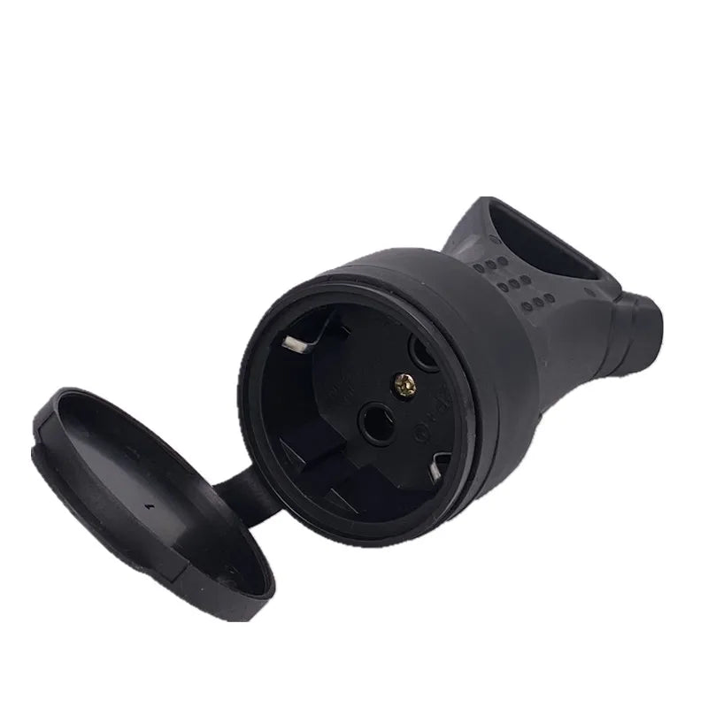 مقبس كهربائي مقاوم للماء من المطاط الأوروبي مع غطاء IP54 لكابل الطاقة DIY 16A 250V