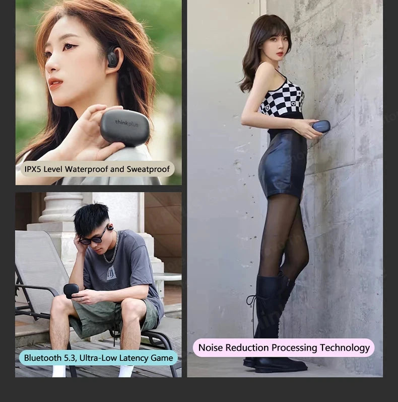 سماعات لينوفو LP75 TWS بلوتوث V5.3 الأصلية اللاسلكية بشاشة LED رقمية سماعات أذن مضادة للضوضاء جديدة