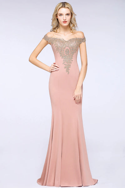 فساتين وصيفات العروس مثيرة مزينة بالذهب اللامع للنساء بدون أكتاف حورية البحر طويلة على شكل حرف A لحفلات الزفاف والضيوف