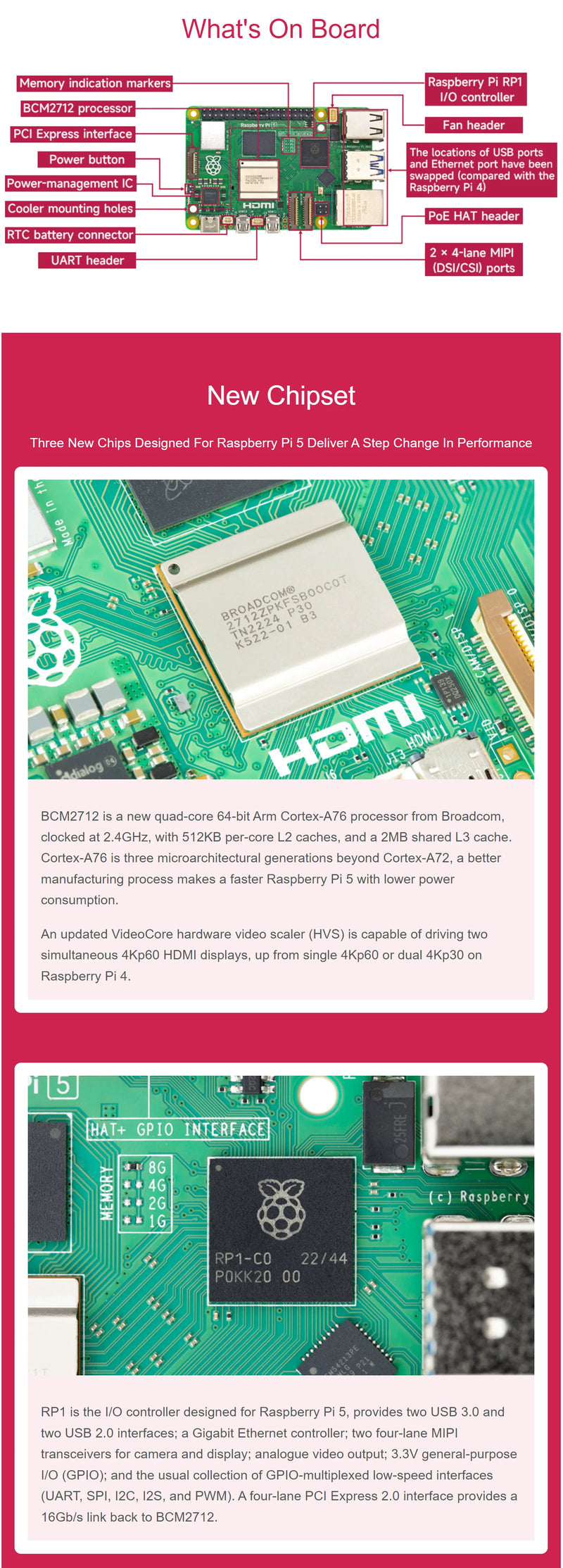 جهاز Raspberry Pi 5 الرسمي بسعة 16 جيجابايت و8 جيجابايت و2 جيجابايت و4 جيجابايت وجهاز كمبيوتر محمول صغير ومعالج BCM2712 ولوحة تطوير Raspberry Pi Bluebooth 5.0