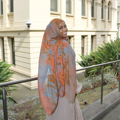 1Pcs Ramadan Hijab Leopard Print Women Bohemian Watercolor Soft Muslim Hijabs Floral Breathable Shawl Wrap Scarf Headscarf Warm