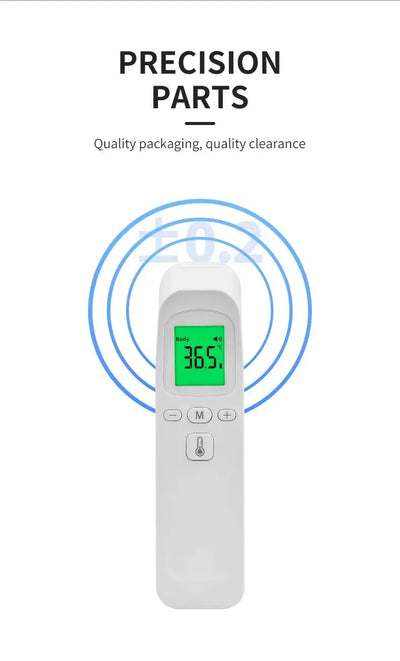 مقياس حرارة رقمي طبي بالأشعة تحت الحمراء لقياس درجة الحرارة بسرعة، مقياس حرارة طبي محمول للجسم بدون تلامس للجبهة