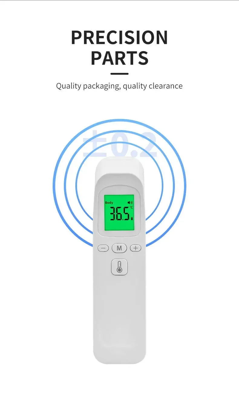 مقياس حرارة رقمي طبي بالأشعة تحت الحمراء لقياس درجة الحرارة بسرعة، مقياس حرارة طبي محمول للجسم بدون تلامس للجبهة