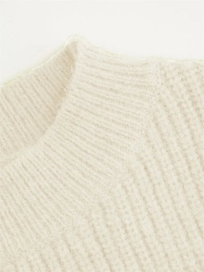 سترة نسائية كاجوال بأكمام طويلة ومطرزة بالورود لفصل الخريف والشتاء، أنيقة بياقة عالية، محبوكة، بلوفر علوي