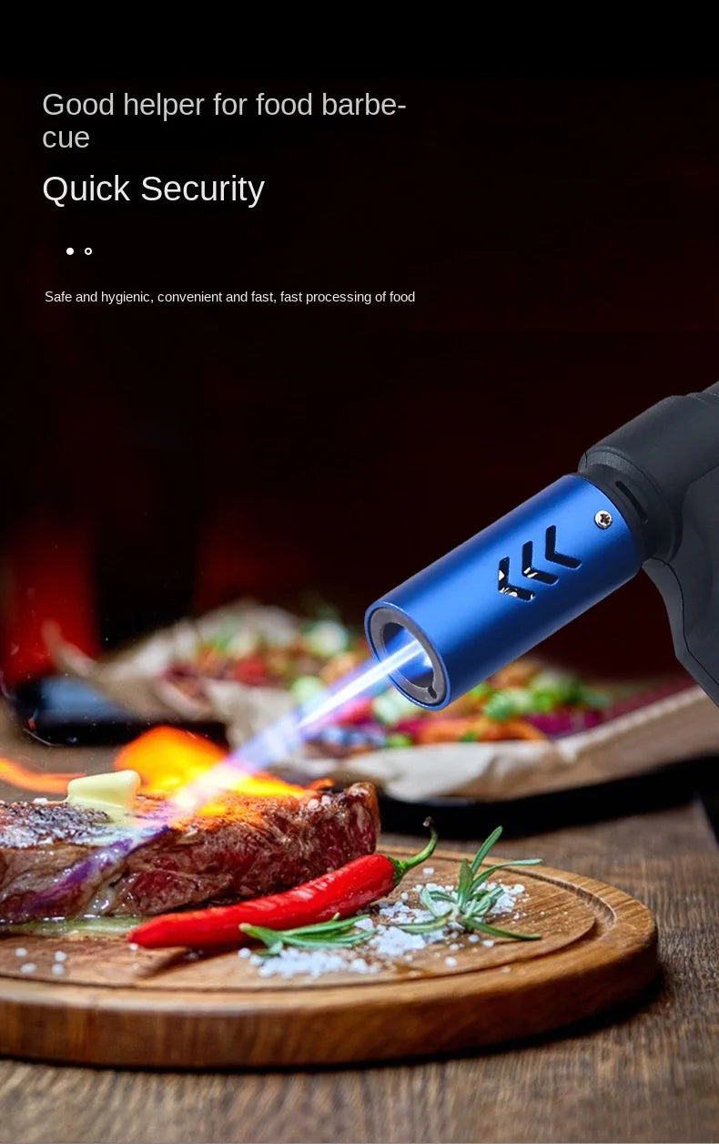 مسدس رش شعلة لهب أزرق ولاعة غاز نفاث للمطبخ أدوات طهي التدخين مقاومة للرياح مجوهرات لحام ولاعات سيجار
