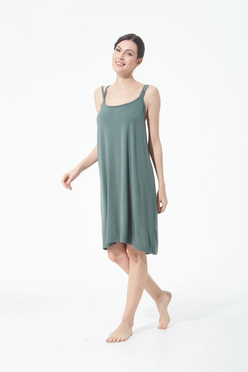 تنورة نسائية كاجوال أنيقة مثيرة مفتوحة الظهر كبيرة الحجم ذات قاعدة خلفية جميلة تنورة منزلية فضفاضة متقاطعة بأكمام طويلة