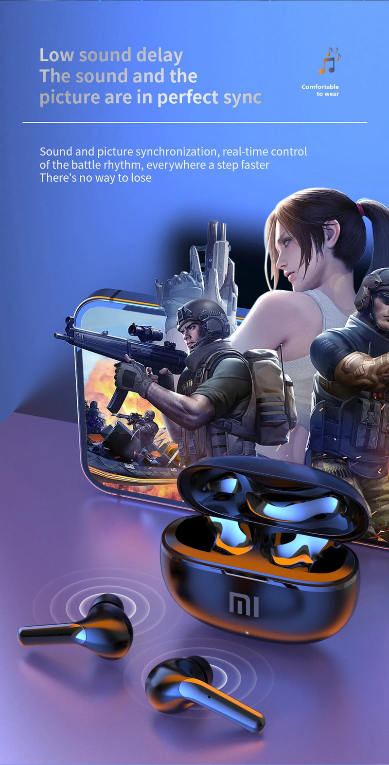 سماعات أذن XIAOMI Air 7 الأصلية TWS بلوتوث سماعة رأس لاسلكية عالية الدقة مع ميكروفون لتقليل الضوضاء سماعات أذن مقاومة للماء وحركة الألعاب