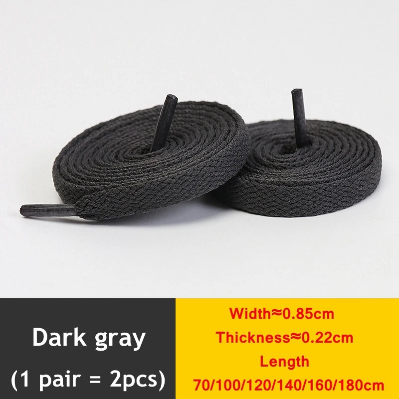 1 Pair / AF1 Shoelaces Flat Thicken Weave Craft Off Black White Shoe Laces High-top Sneaker Shoelace Accessories 25 Colors