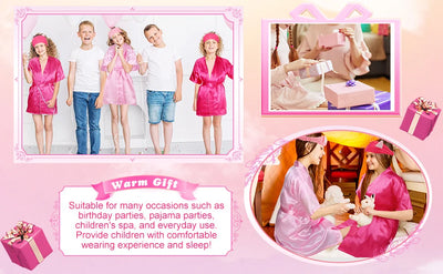 40 قطعة من لوازم حفلات السبا للفتيات، 10 رداء أميرة لحفلات أعياد الميلاد، 10 حقائب حمل، 10 عصابات رأس، 10 أقنعة سبا لأعياد الميلاد