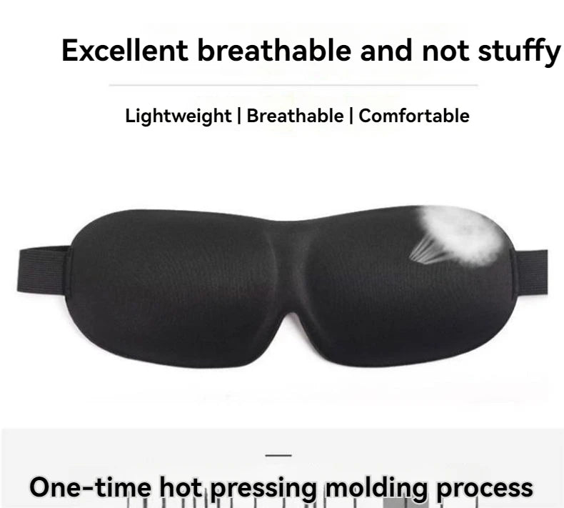 قناع عين ثلاثي الأبعاد بدون علامات بدون أنف، قناع عين بسيط بلون سادة معتم، مناسب للنوم واستراحة الغداء للطلاب