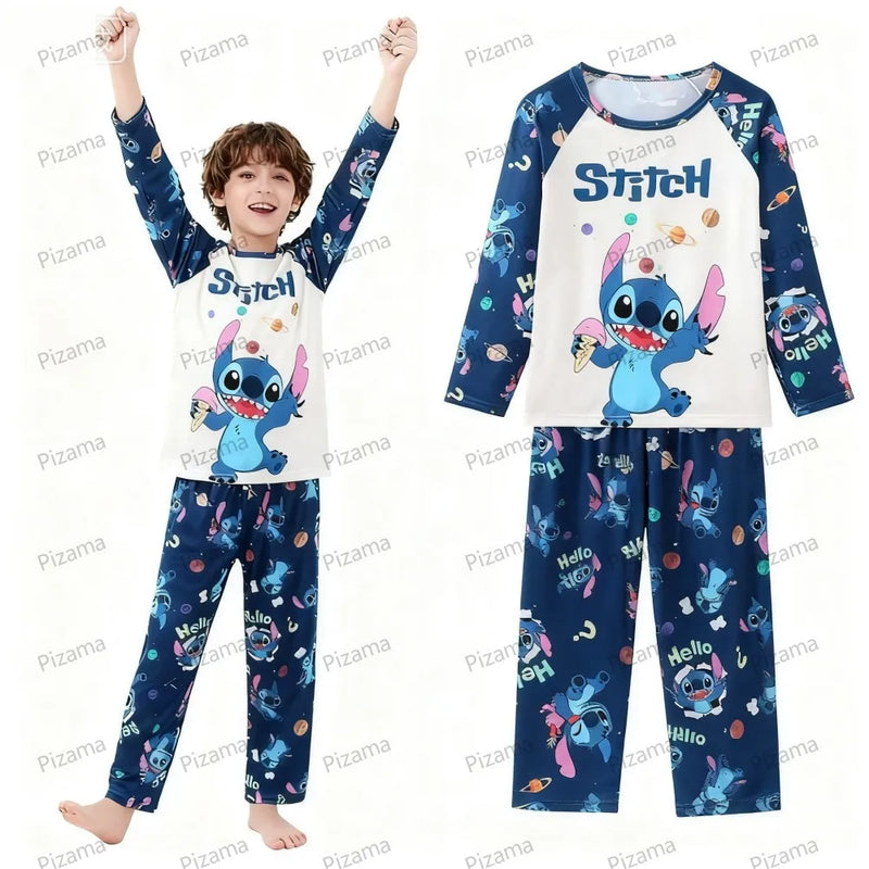 بيجامات ديزني للأولاد والبنات بأكمام طويلة من ديزني ستيتش بيجامات أطفال ملابس نوم بيجامات أطفال من مينينا