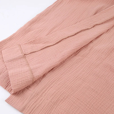 أردية حمام نسائية طويلة من قماش الموسلين 100% قطن، شاش، بأكمام طويلة، كاجوال فضفاضة، قابلة للتنفس، ضمادة صلبة، ملابس نوم ماكسي