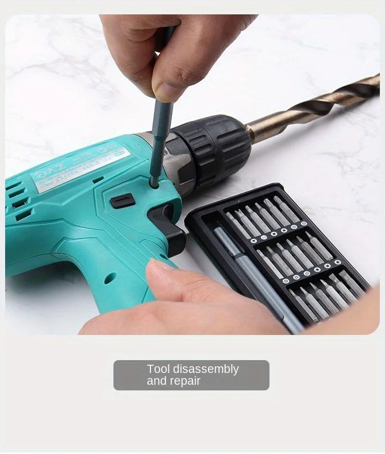 مجموعة مفكات براغي دقيقة 25 في 1، فيليبس توركس، رأس مسطح سداسي، رأس مفك براغي مغناطيسي لأجهزة iPhone وPC وساعة وكاميرا ونظارات