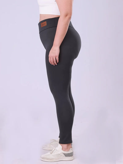 بنطلون ضيق مبطن بالصوف عالي الخصر للنساء بمقاسات كبيرة، بنطلون طويل دافئ وسميك ومرن مناسب للطقس البارد