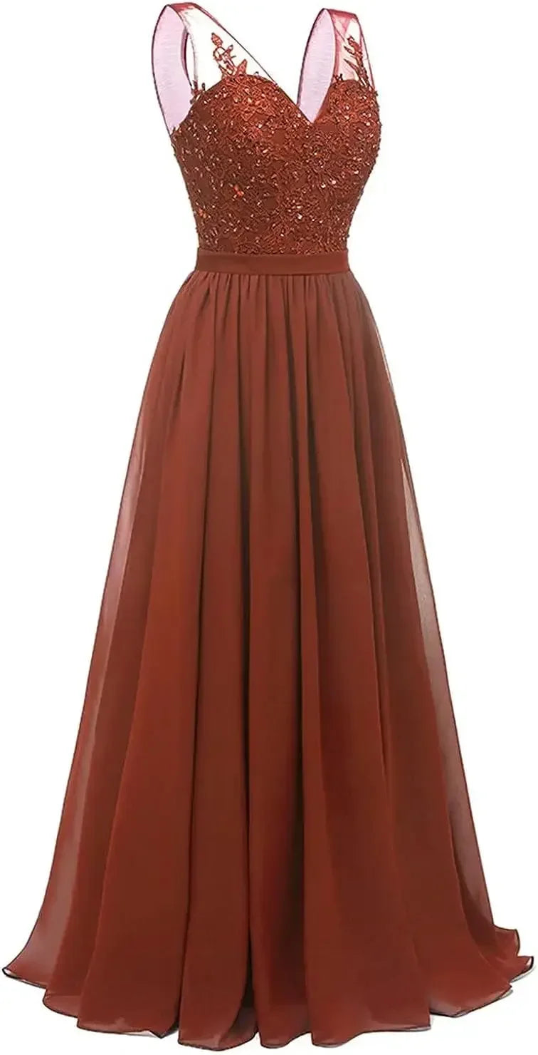 فساتين وصيفات العروس من الشيفون باللون الفيروزي بفتحة على شكل حرف V، طويلة من الدانتيل، مطرزة بالخرز، فساتين سهرة رسمية، توصيل مجاني، ضيف، حفل زفاف