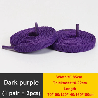 1 Pair / AF1 Shoelaces Flat Thicken Weave Craft Off Black White Shoe Laces High-top Sneaker Shoelace Accessories 25 Colors