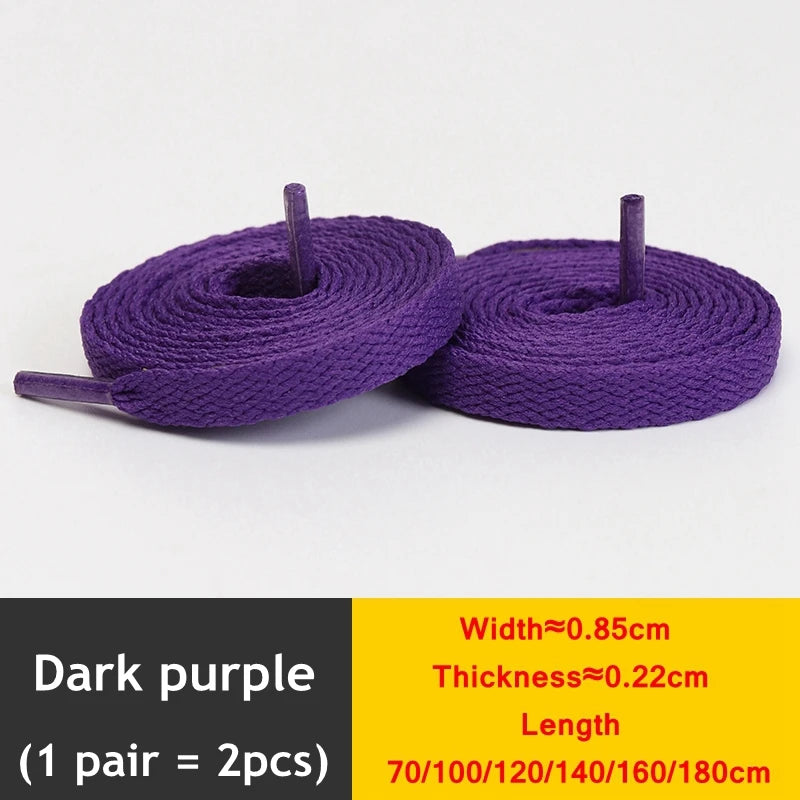 1 Pair / AF1 Shoelaces Flat Thicken Weave Craft Off Black White Shoe Laces High-top Sneaker Shoelace Accessories 25 Colors