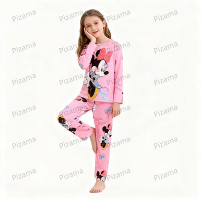 طقم بيجامات سانريو للبنات، ملابس نوم للأطفال، بيجامات بأكمام طويلة، ملابس نوم للأطفال، ناعمة ومريحة