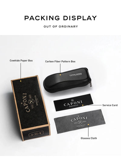 نظارات شمسية جديدة من كابوني للرجال، مستقطبة، عدسات فوتوكرومية سوداء، خفيفة الوزن للغاية، بدون إطار، نظارات قيادة BS22003