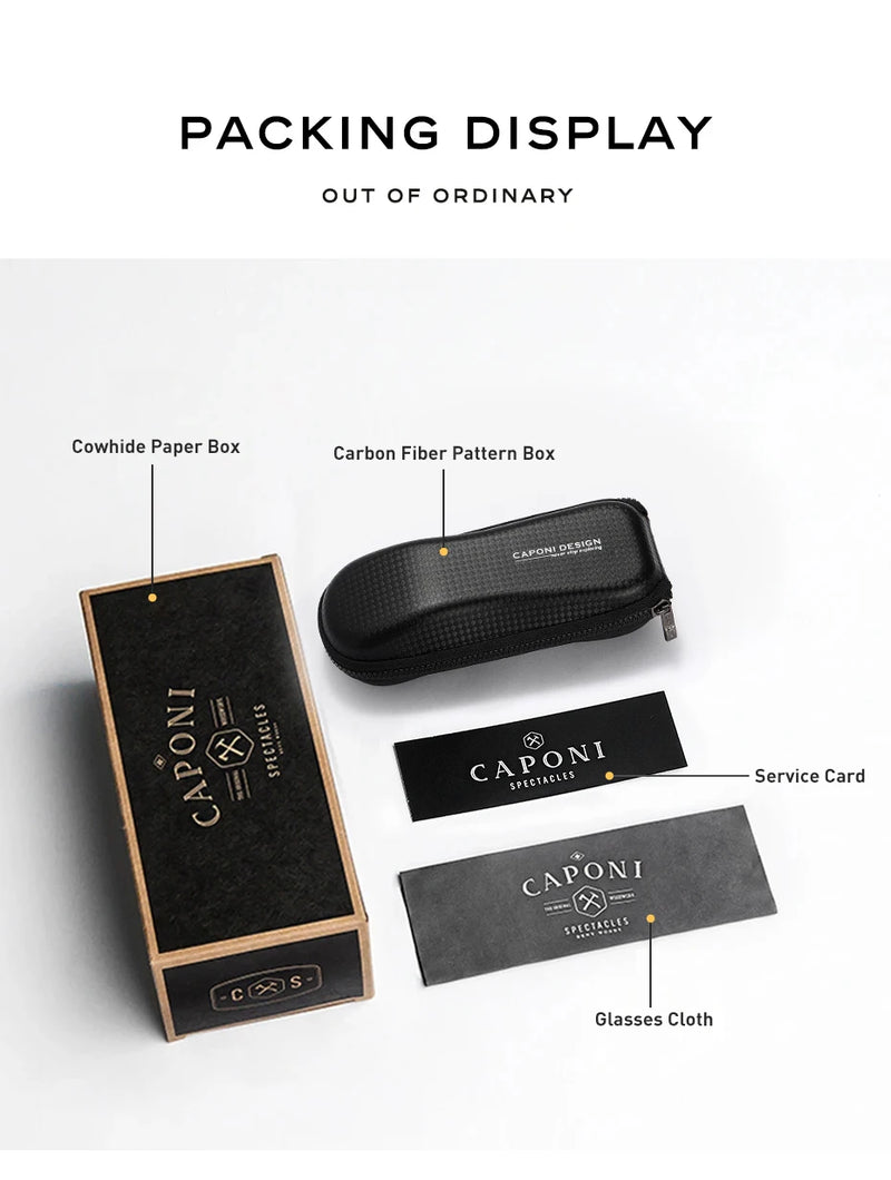 نظارات شمسية جديدة من كابوني للرجال، مستقطبة، عدسات فوتوكرومية سوداء، خفيفة الوزن للغاية، بدون إطار، نظارات قيادة BS22003