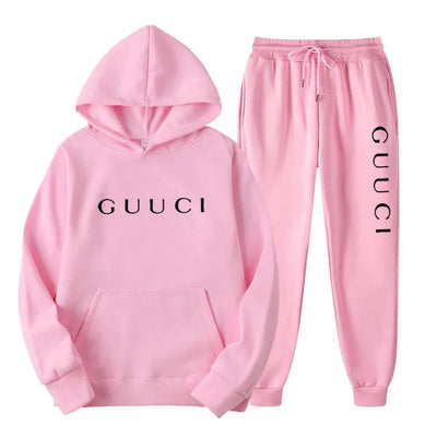 مجموعة رياضية كاجوال رجالية عصرية ربيع وخريف 2025 مجموعة جديدة كاجوال للرجال والنساء بقلنسوة + بنطلون للركض مكونة من قطعتين