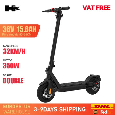 سكوتر كهربائي للبالغين HUANCI X9، 15.6 أمبير/ساعة، 550 واط، 48 فولت، 40 كم/ساعة، سكوتر كهربائي قابل للطي، 10 بوصات، لوح تزلج كهربائي