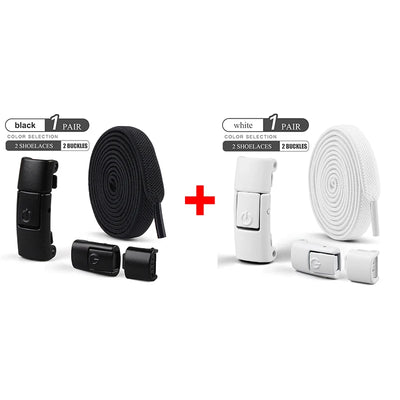 أربطة أحذية بدون رباط مقاس 8 مم، أربطة أحذية بقفل ضاغط بدون رباط، أربطة مرنة للأحذية الرياضية للأطفال والكبار، أربطة أحذية مسطحة واسعة للأحذية