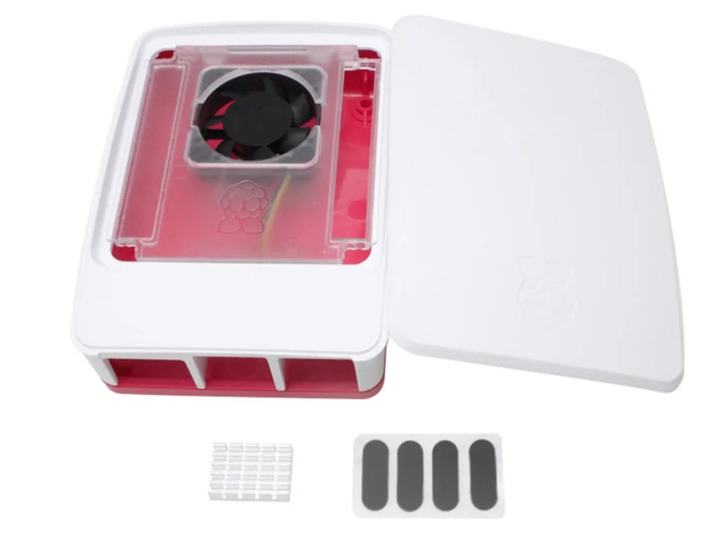 حافظة راسبيري بي 5، باللون الأحمر، النحاسي، غلاف ABS مع التحكم في درجة الحرارة، فتحة التهوية، حشوة، لـ RPI 5 PI5