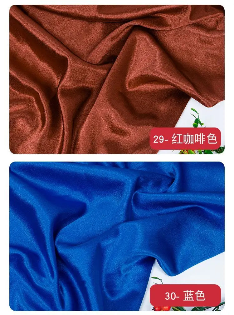 قماش ساتان كريستالي لامع سميك وثقيل بالمتر للملابس والفساتين وديكورات هانفو وقماش الخياطة اليدوي بلون أزرق سادة ومضاد للتجاعيد