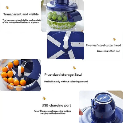 آلة تقشير أوتوماتيكية، مقشرة كهربائية للثوم، أداة إزالة قشر الطماطم الكرزية للفواكه، أداة مطبخ فعالة لتقشير الفواكه