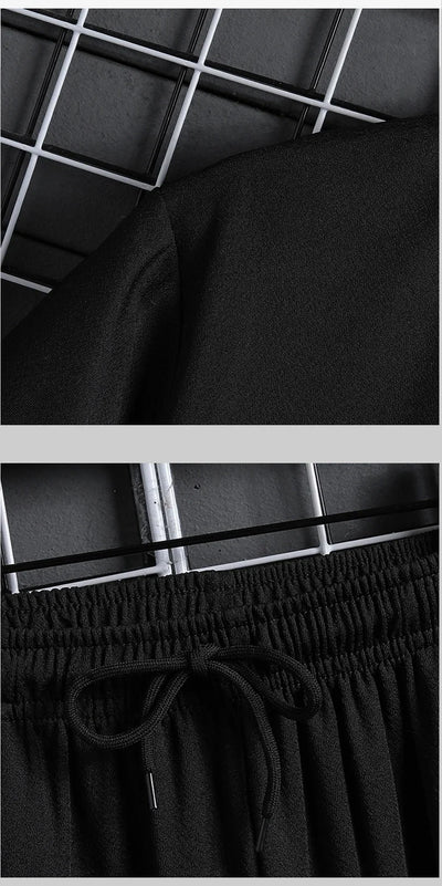 مجموعة تي شيرت رجالي صيفي بأكمام قصيرة، مجموعة من قطعتين من شورت الجري واللياقة البدنية الرياضي للرجال ...