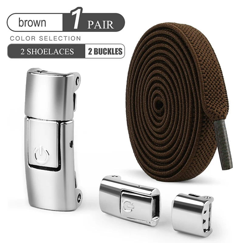 أربطة أحذية بدون رباط مقاس 8 مم، أربطة أحذية بقفل ضاغط بدون رباط، أربطة مرنة للأحذية الرياضية للأطفال والكبار، أربطة أحذية مسطحة واسعة للأحذية