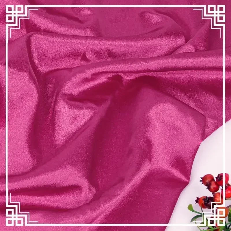 قماش ساتان كريستالي لامع سميك وثقيل بالمتر للملابس والفساتين وديكورات هانفو وقماش الخياطة اليدوي بلون أزرق سادة ومضاد للتجاعيد